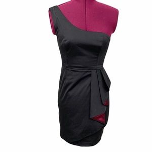 Guess Dress Cocktail One Shoulder Black 3